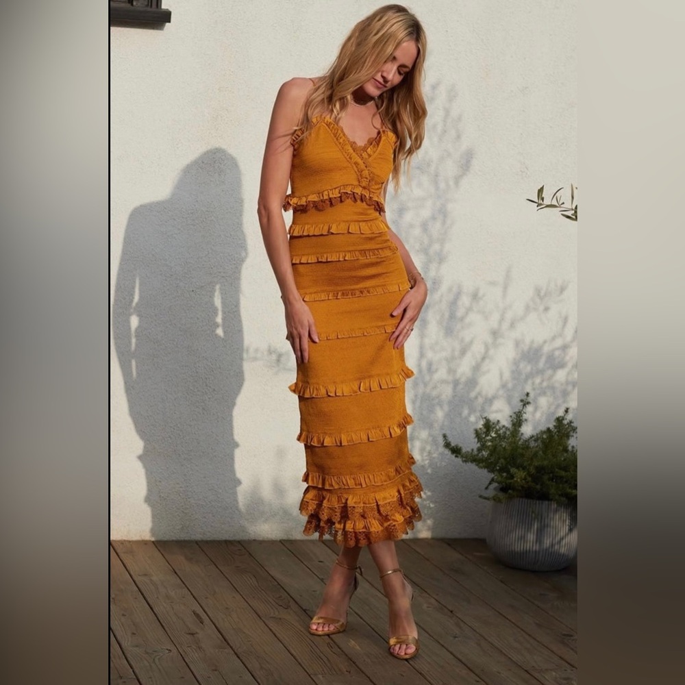 V.Chapman The Narcisse Dress in Mustard